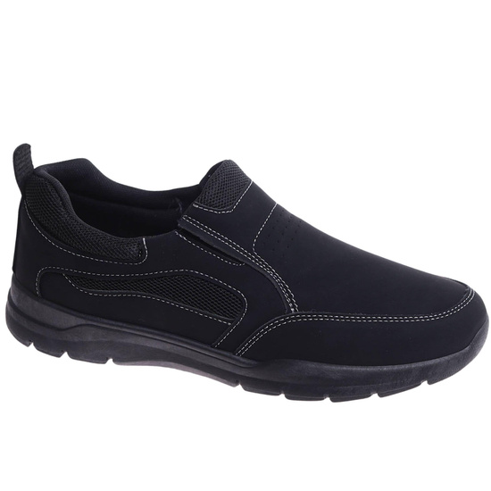 Wsuwane czarne męskie buty sportowe /C2-3 17433  T484/