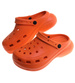 Pomarańczowe klapki na koturnie wodoodporne /H2 17858 G008/