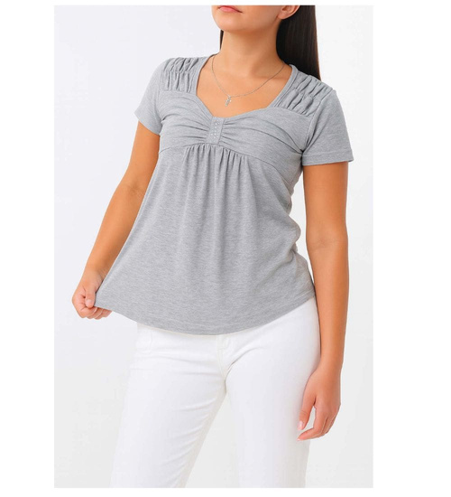 Szara letnia bluzka koszulka z cekinami /H2-K3 UB953 S0/