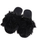 Klapki z futerkiem na grubym spodzie Czarne /E1-1 6925 S197/