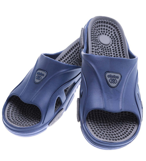 Basenowe wodoodporne klapki fakirki męskie Granatowe /F3-1 15702 T186/