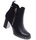 Botki damskie na stabilnym obcasie Czarne /E1-3 18318 T4814/
