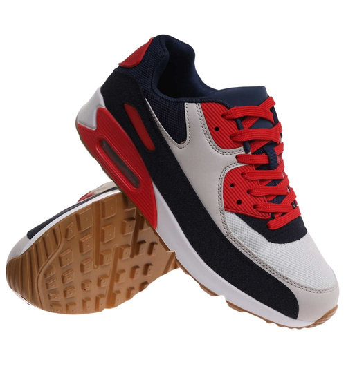 Sznurowane buty sportowe męskie /E7-3 17965 W388/