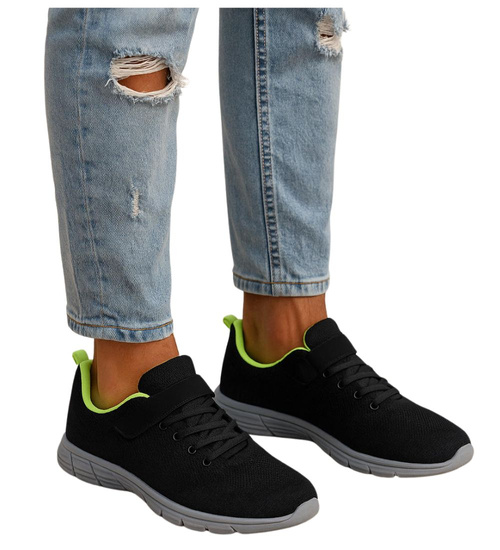 Czarne męskie buty sportowe sznurowane Duże rozmiary /C3-1 18118 T672/