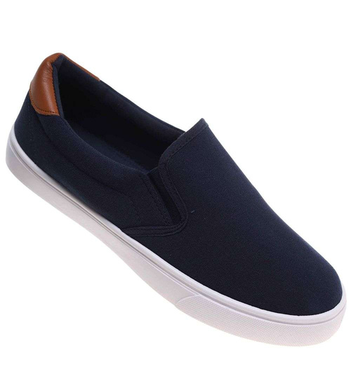Granatowe męskie trampki slip on /C5-1 18738 T286/