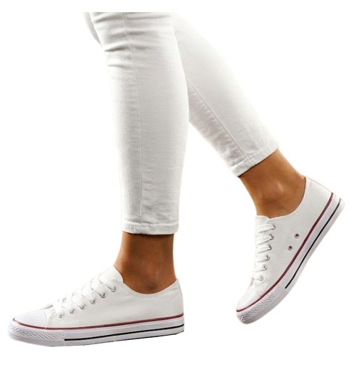 Wsuwane białe buty sportowe /G3-3 12169 T390/