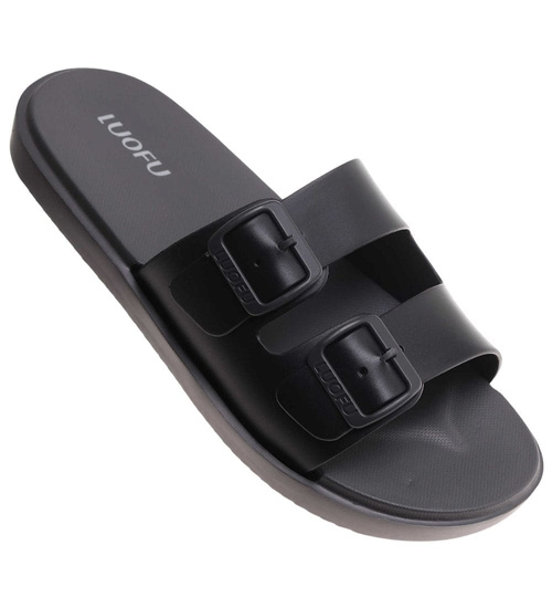 Klapki męskie czarne wodoodporne na plażę /A9-1 17855  T008/