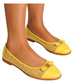 Przewiewne damskie baleriny Żółte /F10-2 10265 S098/