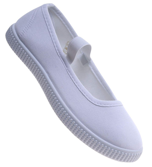 Wsuwane białe dziewczęce tenisówki balerinki czeszki z paseczkiem /C7-2 17481 T125/