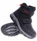 Ocieplane czarne chłopięce buty trekkingowe na rzepy /A7-3 17138 T633/