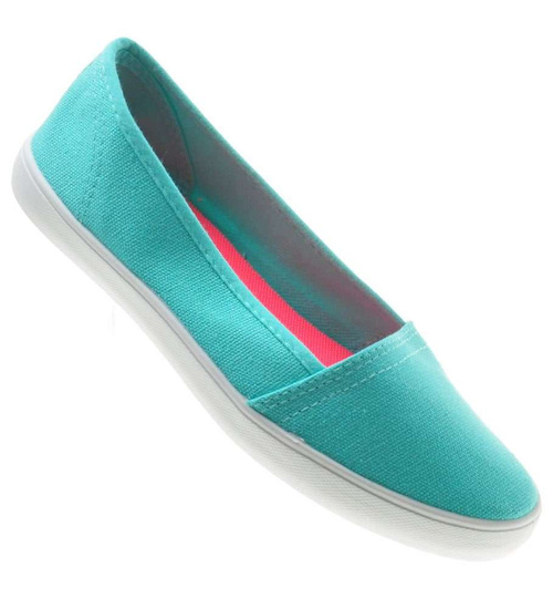 Miętowe tenisówki damskie slip on /A1-1 8247 S099/