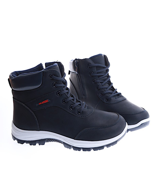 Ocieplane granatowe buty chłopięce /A8-2 15026 T498/