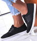 Wsuwane damskie buty sportowe czarne /G12-2 12369 T290/