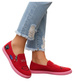Zamszowe czerwone trampki slip on /D4-3 8425 S098/