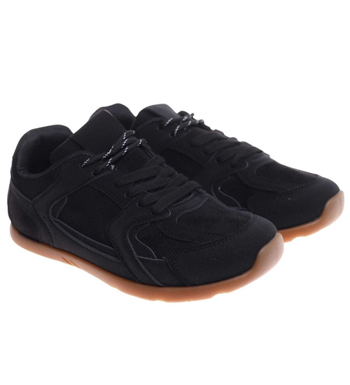 Czarne damskie buty sportowe /G8-2 18240 G127/