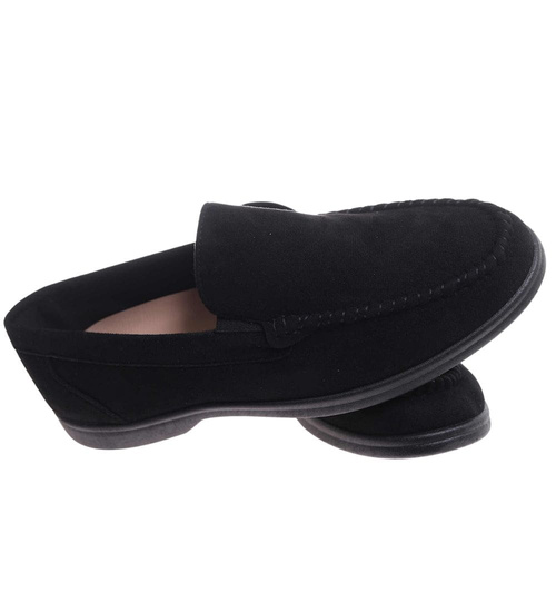 Buty męskie wsuwane czarne mokasyny /G2-1 17826 T288/