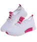 Wsuwane ażurowe biało różowe buty sportowe /E5-3 17989 T281/