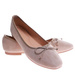 Zamszowe baleriny damskie z kokardą Ciemno beżowe /A9-2 17546 G133/