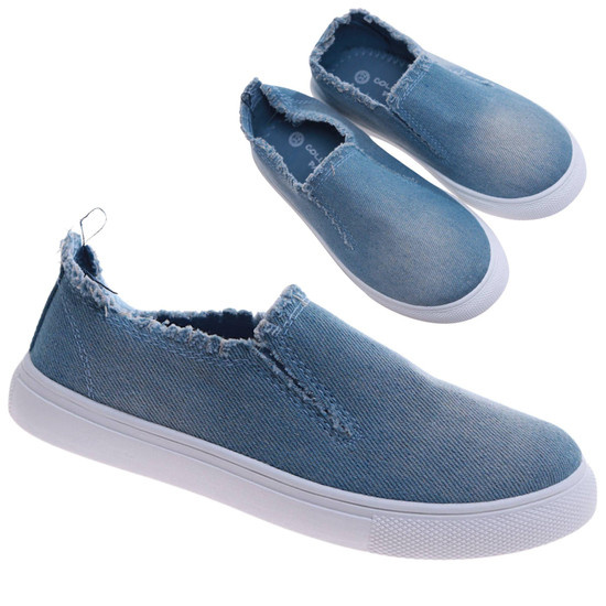 Niebieskie wsuwane trampki dla dziewczynki /F3-2 17278 T7-38/