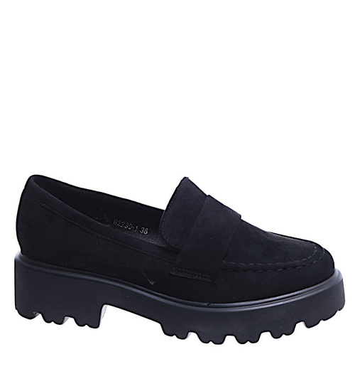 Wsuwane półbuty damskie z zamszu /G13-3 14651 T599/