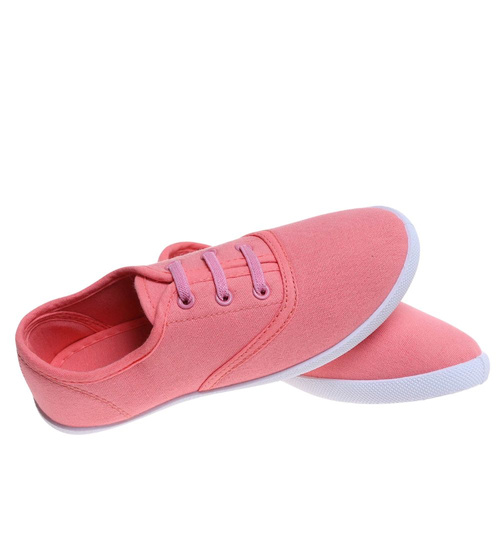 Różowe wsuwane tenisówki dziewczęce /C7-1 18056 T075/