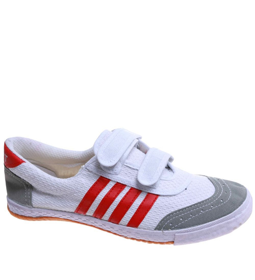 Chłopięce białe trampki halówki na rzep /G9-1+h2 17642 T137/