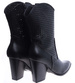 Ażurowe czarne kowbojki na słupku /G7-2 14899 T486/