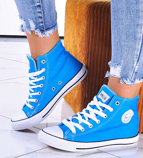 Wysokie niebieskie trampki /F2-1 11089 T100/