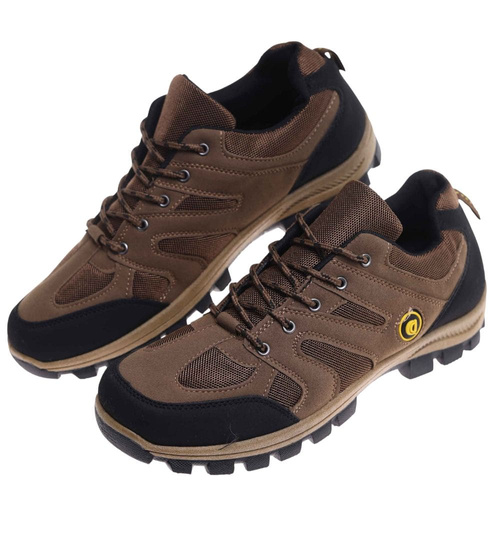 Męskie buty trekkingowe Duże rozmiary Brązowe /D3-1 18194 T435/