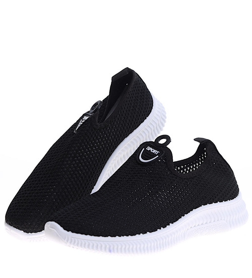 Ażurowe czarne buty sportowe damskie /C3-3 16129 T230/
