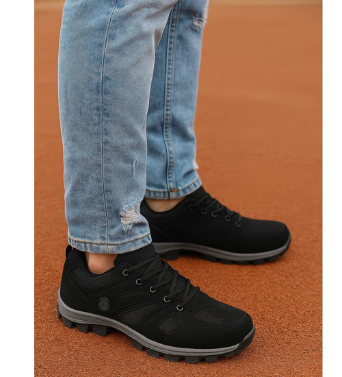 Męskie buty trekkingowe Duże rozmiary Czarne /B5-1 18106 T436/
