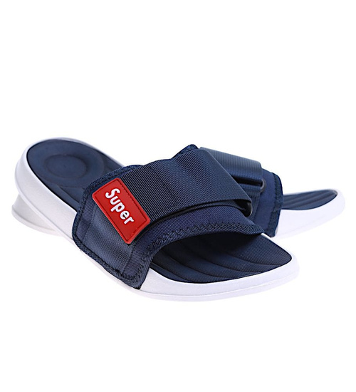 Basenowe klapki męskie granatowe /A9-1 16087 G098/