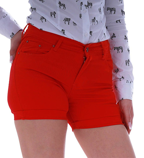 Czerwone krótkie spodenki damskie /H2 UB849 G4/