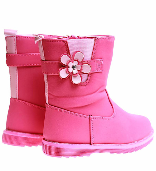 Ocieplane fuksjowe kozaki dziewczęce /b3-2 17142 T292/