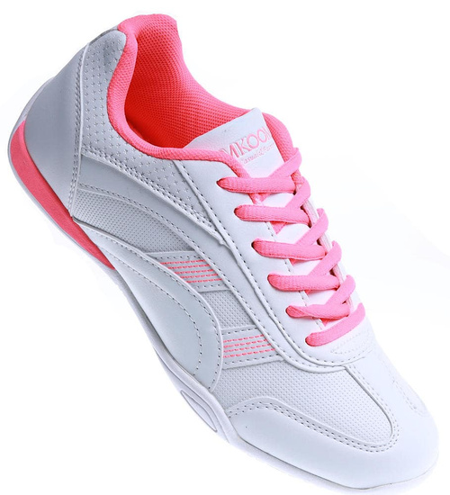 Biało różowe damskie buty sportowe /F4-3 14983 T242/