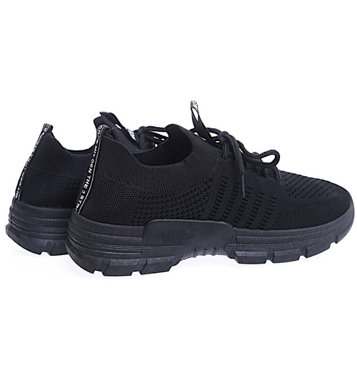 Wsuwane czarne buty sportowe damskie /D6-3 15618 T256/