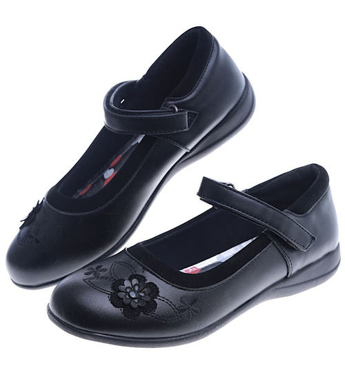 Czarne dziewczęce balerinki z paseczkiem /F1-2 13995 S190/