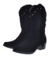 Kobiece kowbojki z frędzlami na niskim obcasie CZARNE /F3-2 12782 S493/