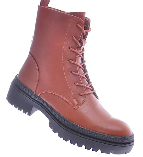 Brązowe botki trapery z ociepleniem /B3-1 12503 T343/