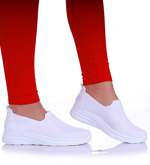 Wsuwane białe buty sportowe damskie /H2 17266 W101/