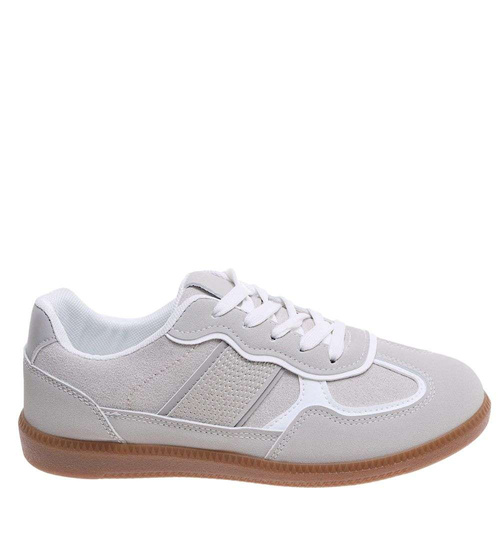 Szare sznurowane buty sportowe casual /D9-1 18795 W286/