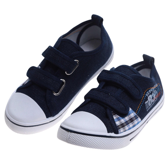 Granatowe chłopięce tenisówki na rzepy /E3-3 17436 T189/