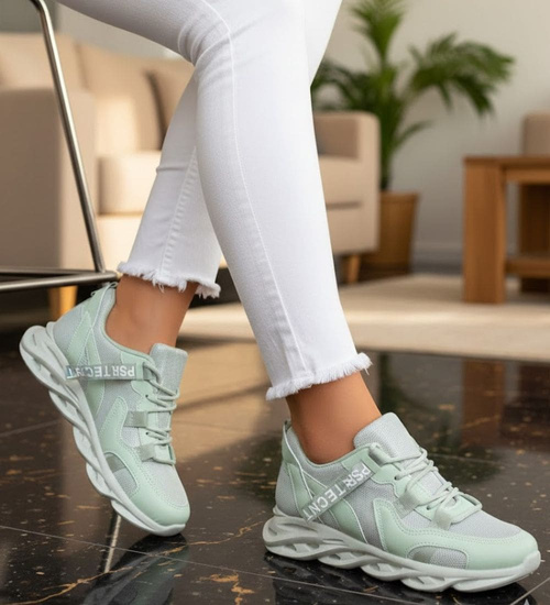 Zielone buty sportowe dla kobiet /A6-3 11124 T329/