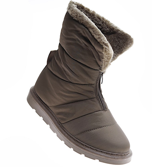 Zielone kozaki śniegowce z futerkiem /G2-2 17012 G284/