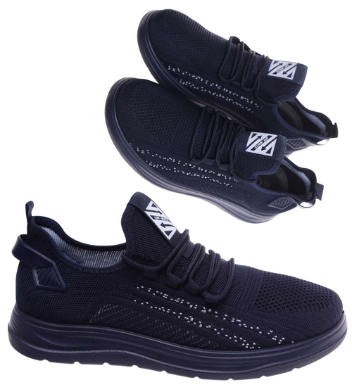 Wsuwane granatowe sneakersy męskie /D8-1 18007 G389/