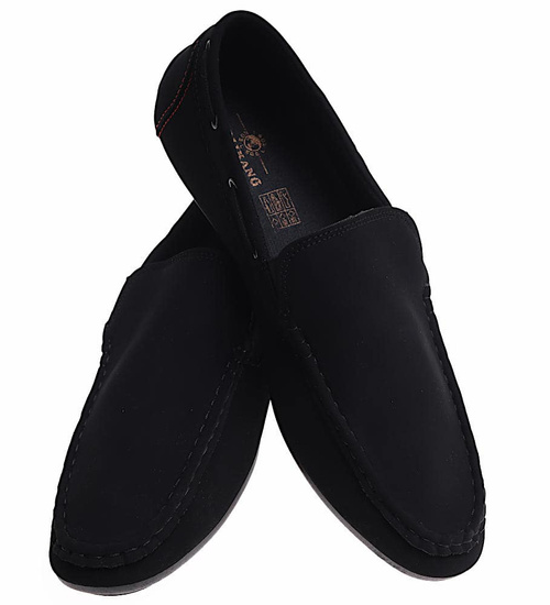 Czarne wsuwane półbuty mokasyny /B2-3 16628 S396/