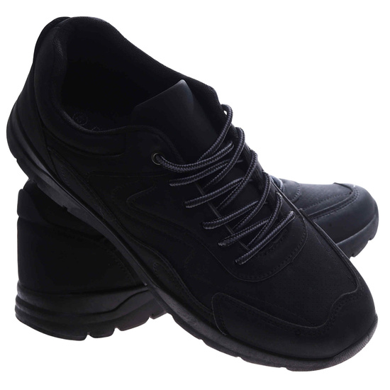 Czarne sznurowane męskie buty sportowe /A9-3 17359 T385/