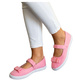 Różowe materiałowe baleriny na rzep /F9-2 18683 T122/
