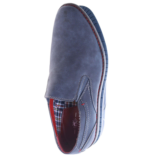 Wsuwane półbuty męskie granatowe /C4-1 2344 T386/