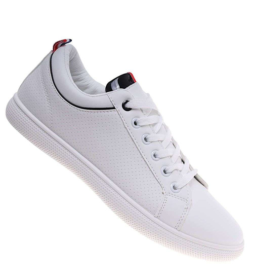 Białe męskie trampki sznurowane /G8-3 18679 T391/